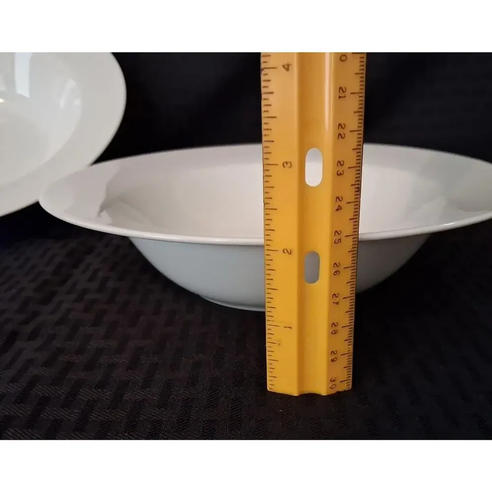 Pier 1 One 8 1/2” Luminous Set of 2 White Soup Pasta Bowls